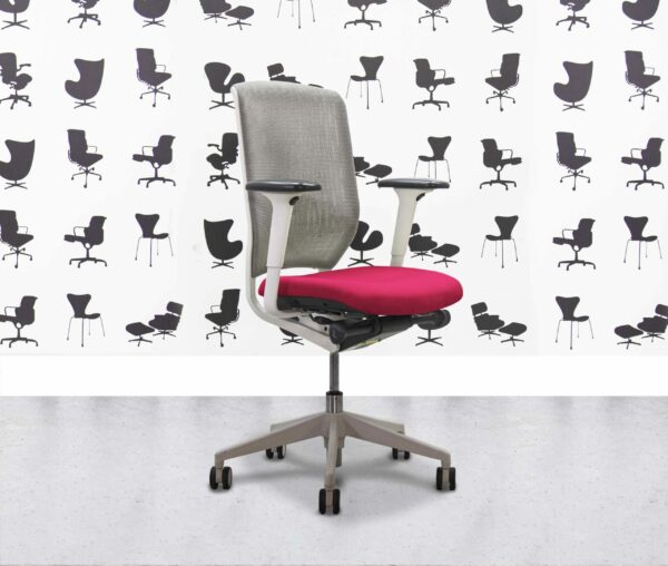 Refurbished Senator Evolve V2 Office Chair - Full Spec - White Frame - Grey Mesh - Belize - Corporate Spec 3