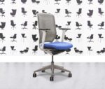 Refurbished Senator Evolve V2 Office Chair - Full Spec - White Frame - Grey Mesh - Bluebell - Corporate Spec 3