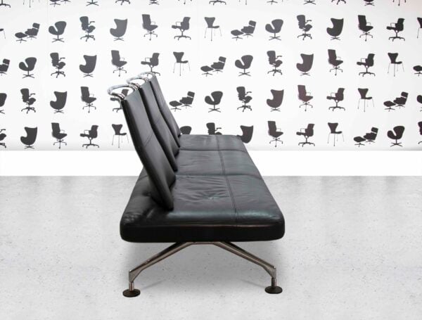 Refurbished Vitra - Italian Lounge Seating Sofa in Black Leather