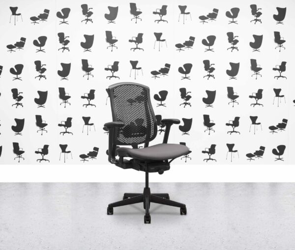 Refurbished Herman Miller Celle Chair - Black Frame - Blizzard Fabric Seat - Corporate Spec 3