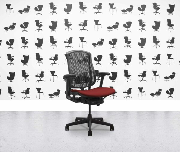 Refurbished Herman Miller Celle Chair - Black Frame - Guyana Fabric Seat - Corporate Spec 3