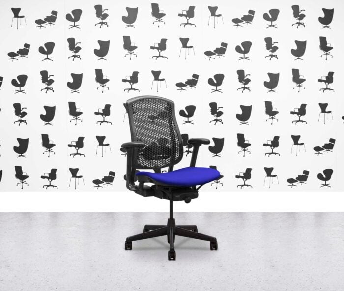 Refurbished Herman Miller Celle Chair - Black Frame - Ocean Fabric Seat - Corporate Spec 3