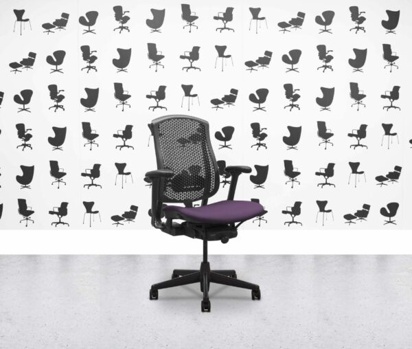 Refurbished Herman Miller Celle Chair - Black Frame - Tarot Fabric Seat - Corporate Spec 3