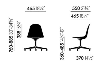 Refurbished Vitra Eames Plastic Side Chair PSCC - White Shell - Costa Seat