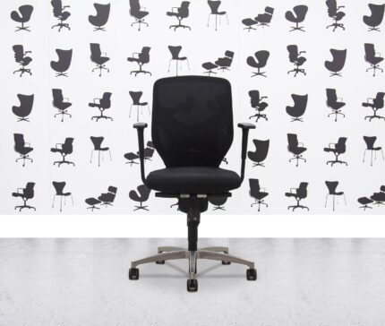 Refurbished Wilkhahn IN Task Chair - Mesh Back - Black Fabric - Corporate Spec