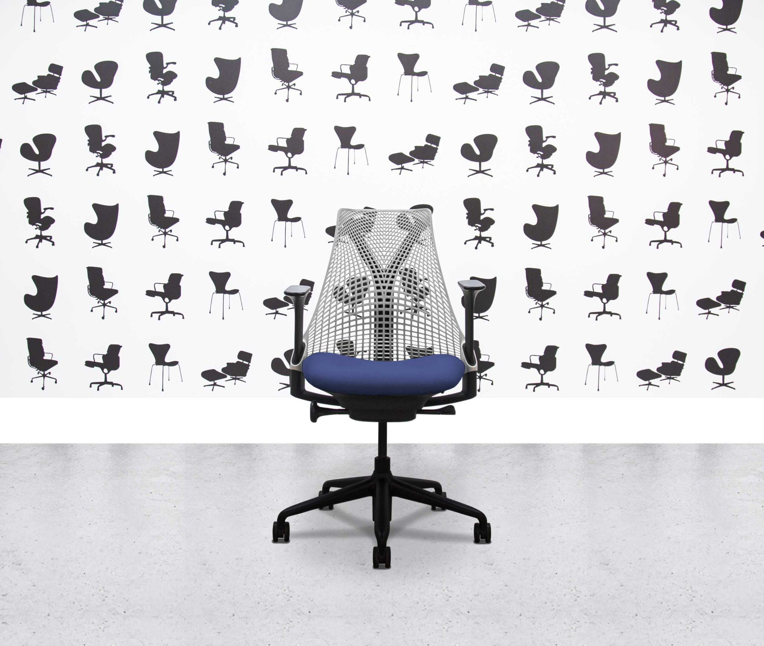 Refurbished Herman Miller Sayl - Grey Mesh Back - Costa Seat1 Refurbished Herman Miller Sayl - Grey Mesh Back - Costa Seat - Image 1