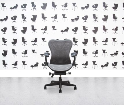 Refurbished Herman Miller Mirra 2 - Full Spec - Grey Butterfly Back - Grey Mesh Seat and Frame - Corporate Spec