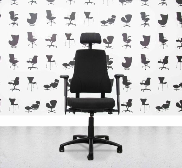 Refurbished BMA Axia 2.4 High Back Office Chair with Headrest - Black Fabric - Corporate Spec