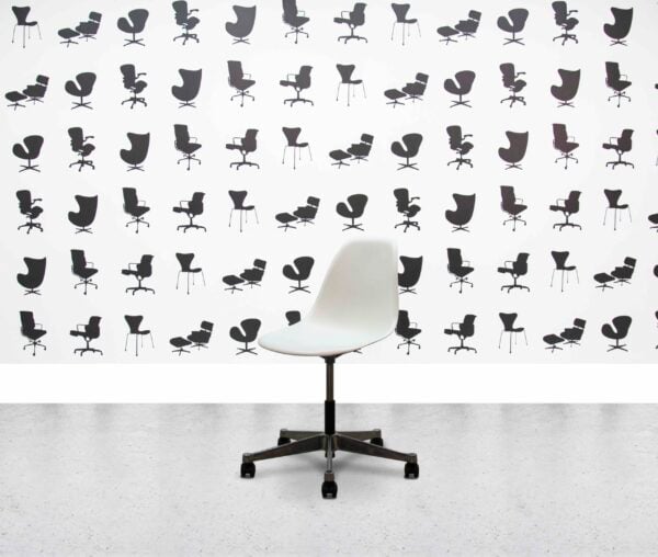 Refurbished Vitra Eames Plastic Side Chair PSCC - White Shell - Corporate SPec 1