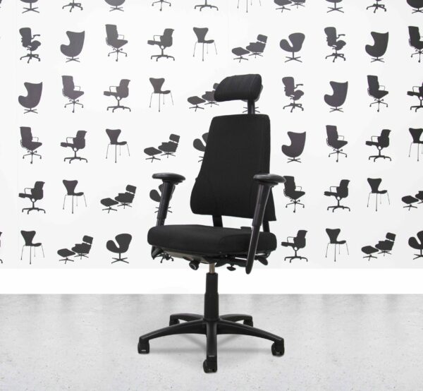 Refurbished BMA Axia 2.4 High Back Office Chair with Headrest - Black Fabric - Corporate Spec 1