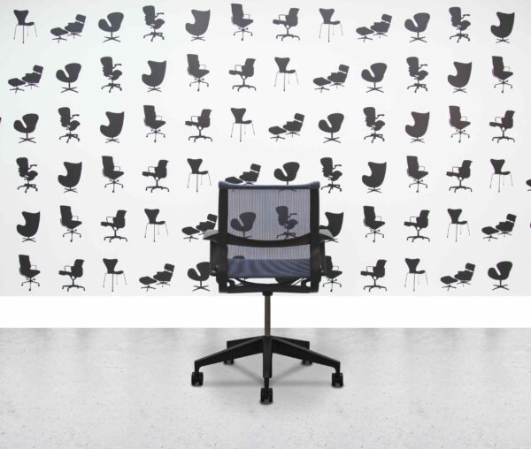 Refurbished Herman Miller Setu Chair - Blue Mesh Back and Seat - Corporate Spec 2