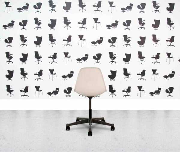 Refurbished Vitra Eames Plastic Side Chair PSCC - White Shell - Blizzard Seat