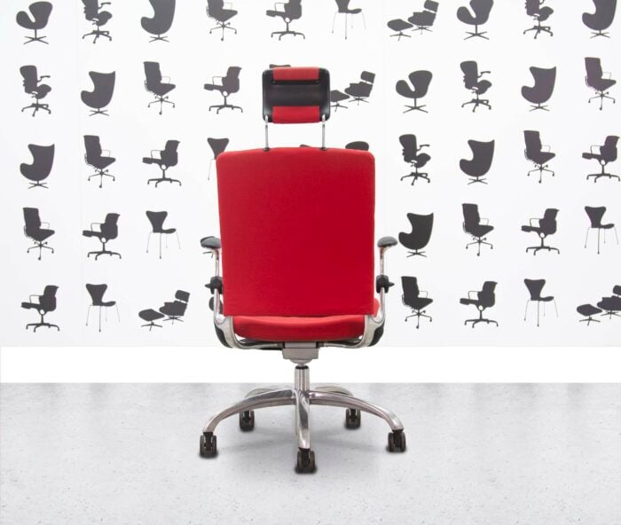 Refurbished Verco EV-Smart Task Chair - Red Fabric - With Headrest - Corporate Spec 2