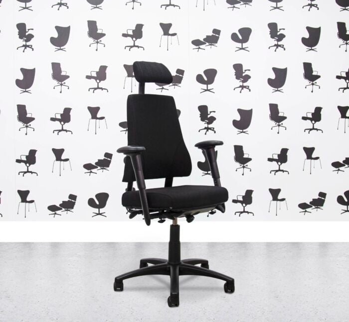 Refurbished BMA Axia 2.4 High Back Office Chair with Headrest - Black Fabric - Corporate Spec 3