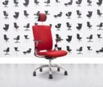 Refurbished Verco EV-Smart Task Chair - Red Fabric - With Headrest - Corporate Spec 3