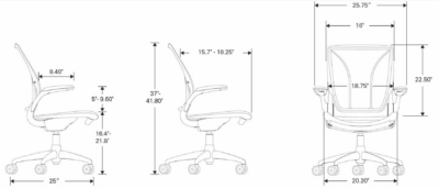 Refurbished Humanscale Diffrient World - Grey Mesh - White Frame - Polished Aluminium