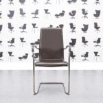 Kusch Co Ona Plaza Stacking Meeting Chair - Brown Leather1