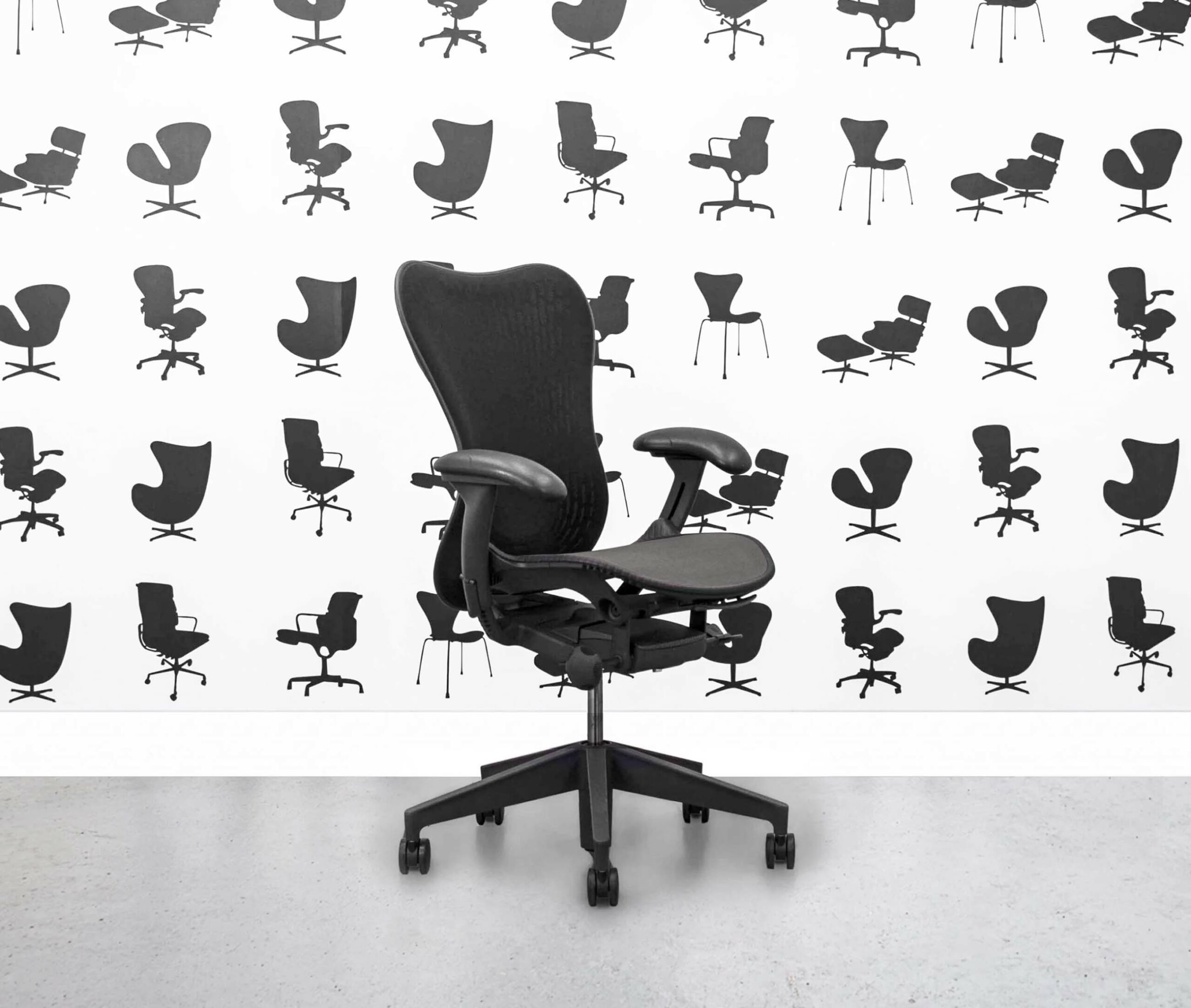 refurbished herman miller mirra 2 grey mesh seat black butterfly mesh back no forward tilt refurbished herman miller mirra 2 grey mesh seat black butterfly mesh back no forward tilt