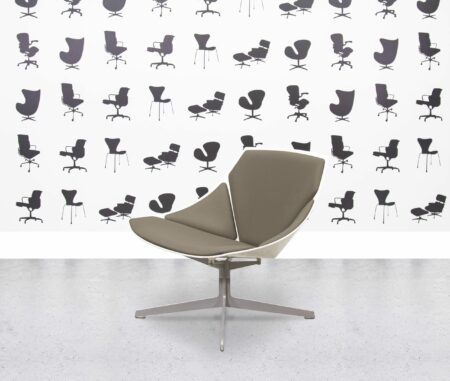 Fritz Hansen Space Lounge by Jehs+Laub - Light Grey Leather - Corporate Spec 1