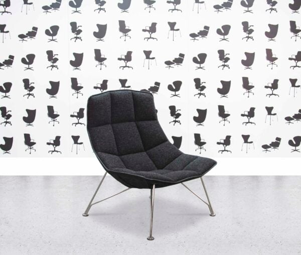 refurbished walter knoll lounge chair by jehs+laub grey fabric
