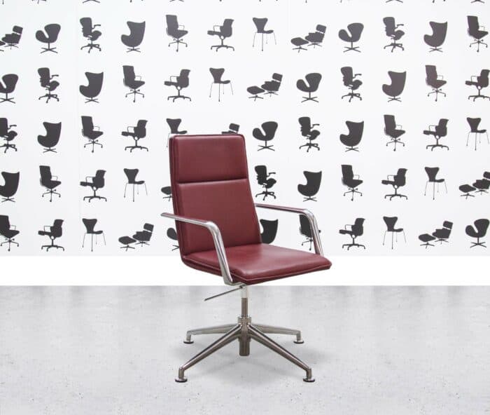 refurbished brunner fina soft high back chair mohn torro red leather