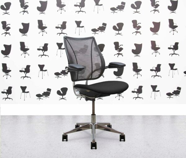 refurbished humanscale liberty task chair polished aluminium black seat (copy)