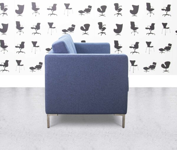 refurbished boss design 2 seater sofa in blue fabric