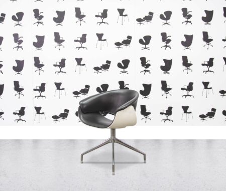 refurbished b&b italia sina chair white frame dark brown leather