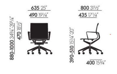 refurbished vitra physix grey mesh white frame