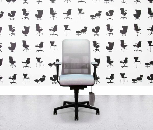 refurbished wilkhahn task chair at mesh grey mesh and fabric seat