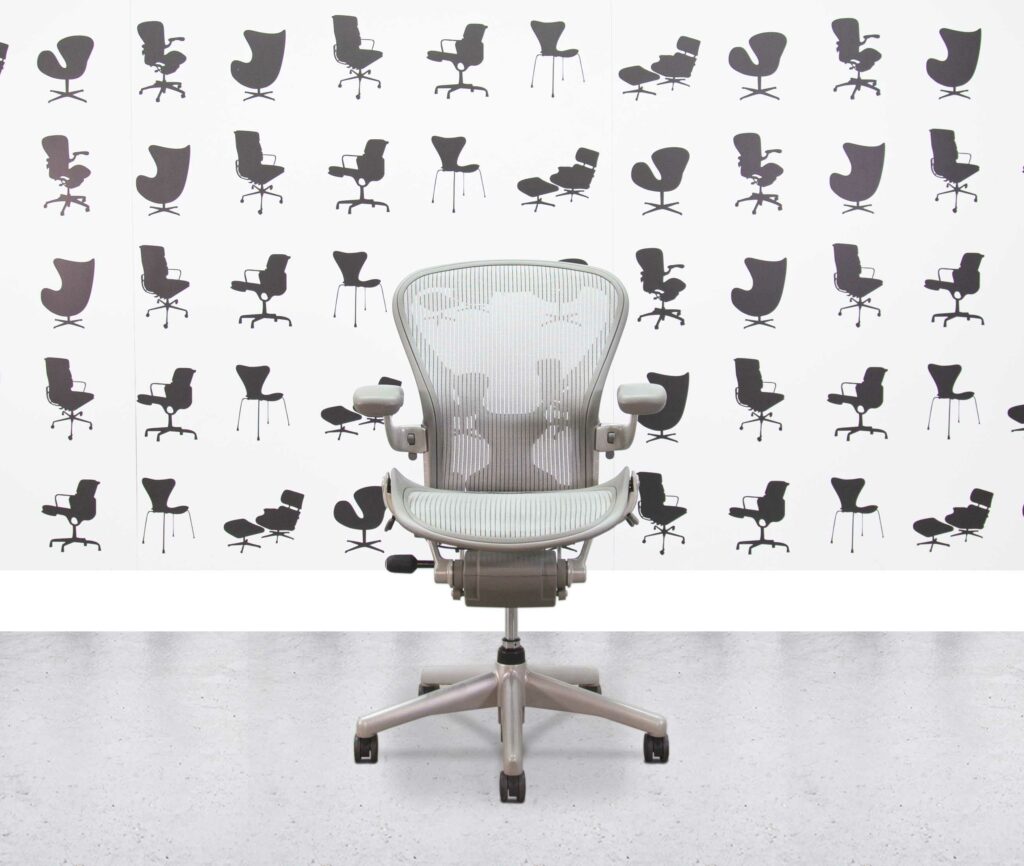 refurbished herman miller aeron classic size b mineral frame full spec posture fit