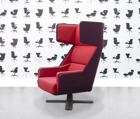 refurbished buzzi space buzzime lounge chair red fabric
