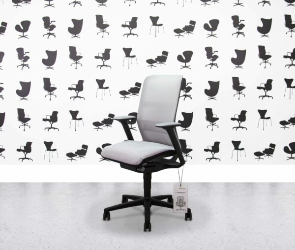 refurbished wilkhahn task chair at mesh grey mesh and fabric seat