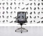 refurbished bestuhl j1 task chair black fabric seat mesh back polished aluminiu