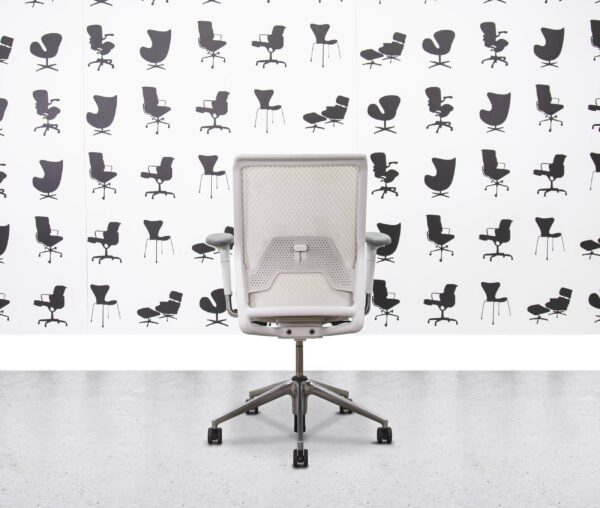 refurbished vitra id mesh white frame polished aluminium base belize