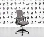 refurbished steelcase please v2 3d arms black frame blizzard
