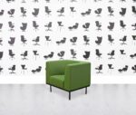 refurbished davison highley el 01 armchair green fabric