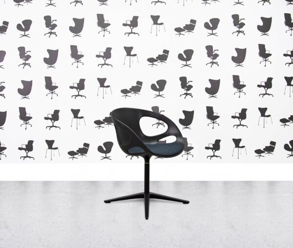 refurbished fritz hansen rin conference chair black frame with blue padding