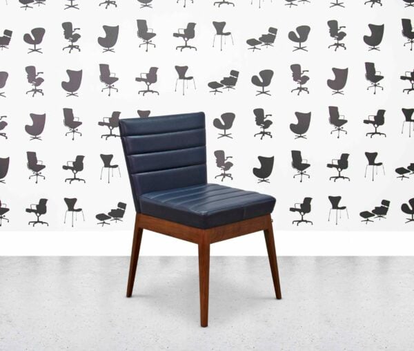 refurbished boss callisto dining chair blue leather