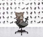 refurbished herman miller classic mirra chair full spec grey mesh seat brown back