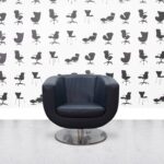 refurbished b&b italia tulip armchair abyss blue leather
