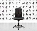 refurbished codutti genesis soft chair s/273go black leather