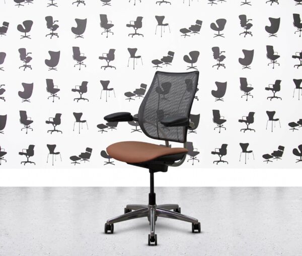 refurbished humanscale liberty task chair polished aluminium sepia seat