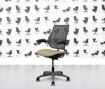 refurbished humanscale liberty task chair polished aluminium sesame cream leather