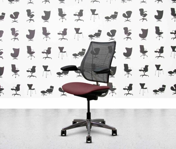 refurbished humanscale liberty task chair polished aluminium autumn tan leather (copy)