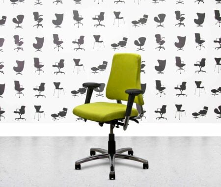 refurbished bma axia 2.2 polished aluminum medium back office chair apple seat