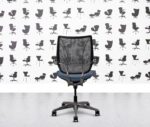 refurbished humanscale liberty task chair polished aluminium bluette dark navy leather