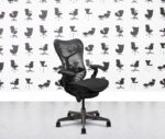 refurbished herman miller classic mirra chair full spec aluminum base black back and seat
