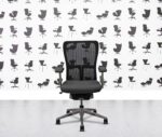refurbished haworth zody desk chair polished aluminium fixed arms black