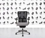 refurbished haworth zody desk chair polished aluminium fixed arms blizzard